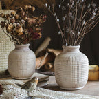 White Textured Porcelain Vase