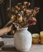 White Textured Porcelain Vase