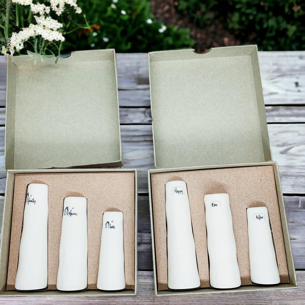 Mini Porcelain Vase Set — 3 Pieces
